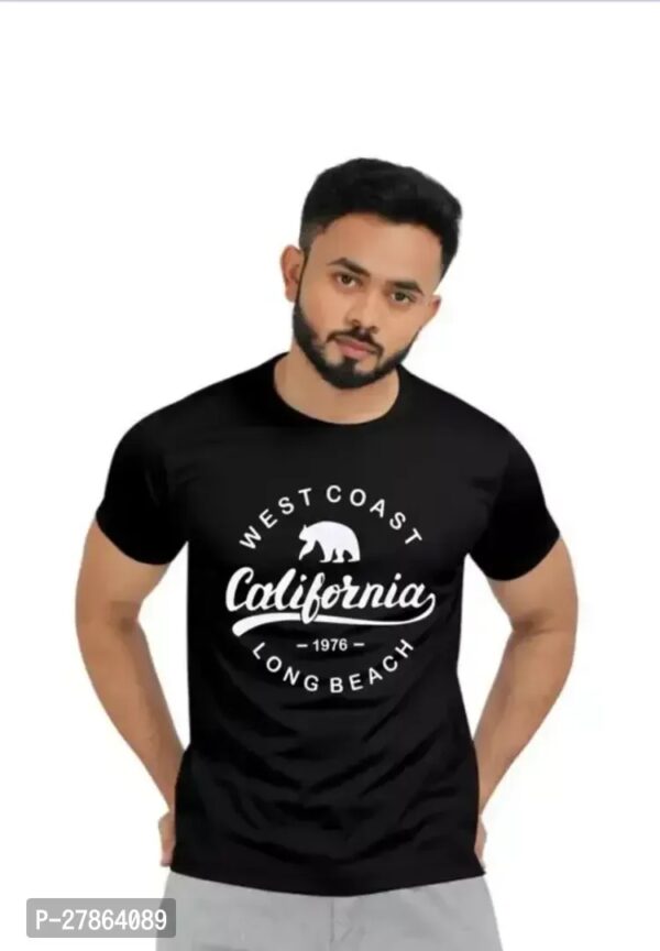 ROUND NECK BLACK PRINTED T-SHIRT