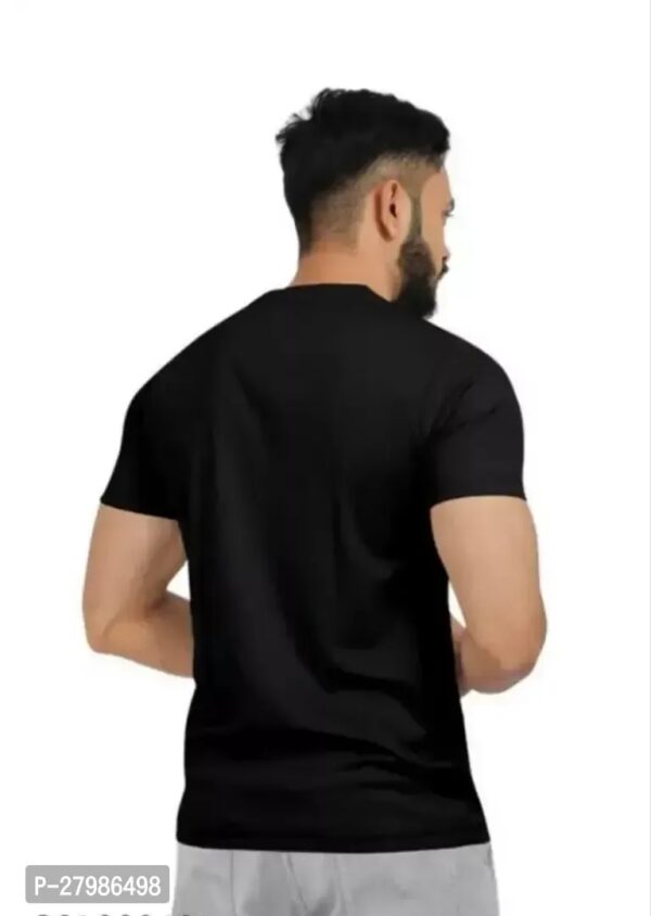ROUND NECK BLACK PRINTED T-SHIRT - Image 4