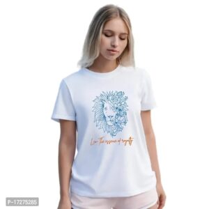 ROUND NECK ZODIAC SIGN DESIGNED T-SHIRT FOR WOMEN (WHITE)