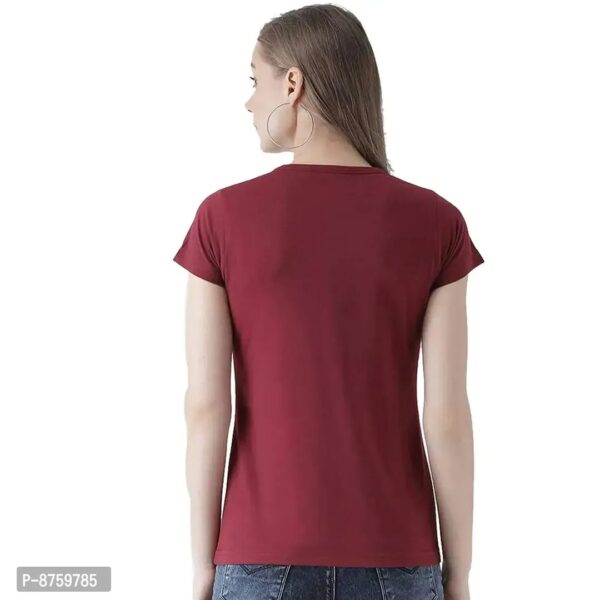 ROUND NECK T-SHIRT FOR WOMEN (RED) - Image 2