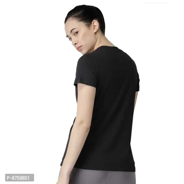 ROUND NECK T-SHIRT FOR WOMEN (BLACK) - Image 3