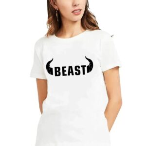 ROUND NECK T-SHIRT FOR WOMEN (WHITE)
