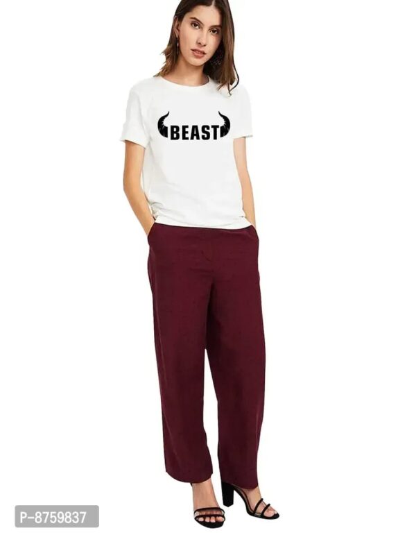 ROUND NECK T-SHIRT FOR WOMEN (WHITE) - Image 2