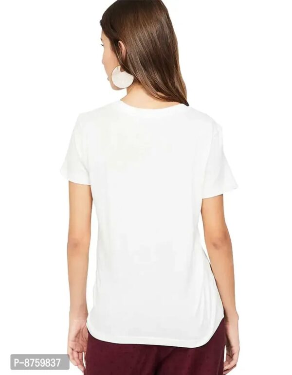 ROUND NECK T-SHIRT FOR WOMEN (WHITE) - Image 3