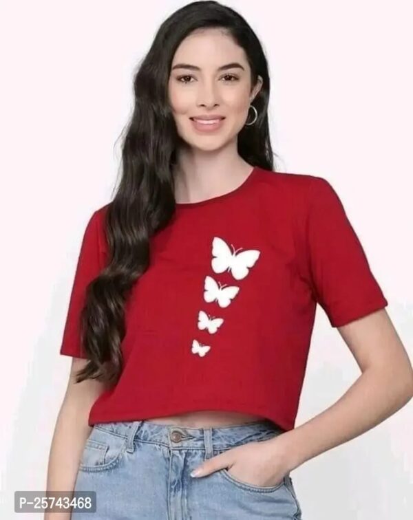 ELEGANT MULTICOLOURED SOLID T-SHIRT FOR WOMEN