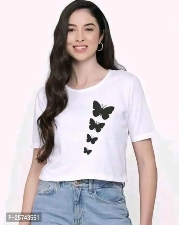 ELEGANT MULTICOLOURED SOLID T-SHIRT FOR WOMEN - Image 2