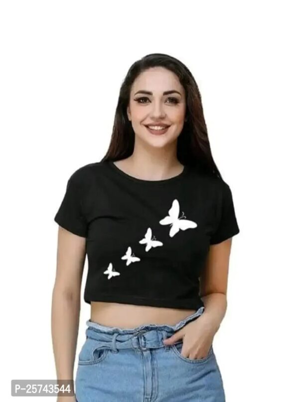 ELEGANT MULTICOLOURED SOLID T-SHIRT FOR WOMEN - Image 3