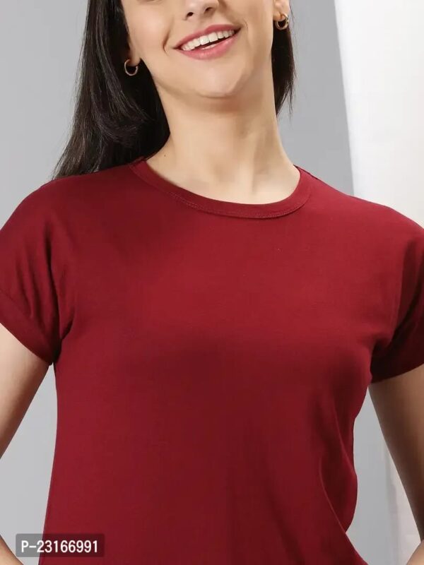 BLEND SOLID PLAIN T-SHIRT FOR WOMEN - Image 2