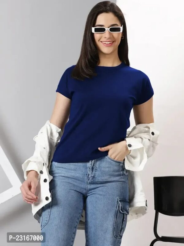 BLEND SOLID PLAIN T-SHIRT FOR WOMEN