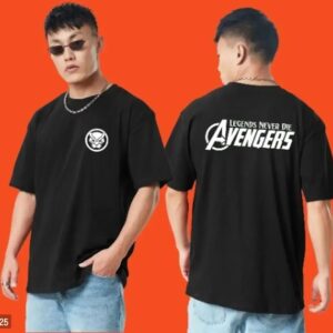 AVENGER NEVER DIES BLACK OFF SHOULDER T-SHIRT