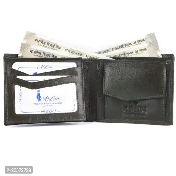 PREMIUM GENUINE LEATHER MENS WALLET FOR MEN (BLACK) . - Image 4
