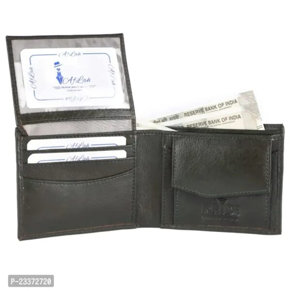 PREMIUM GENUINE LEATHER MENS WALLET FOR MEN (BLACK) . - Image 3