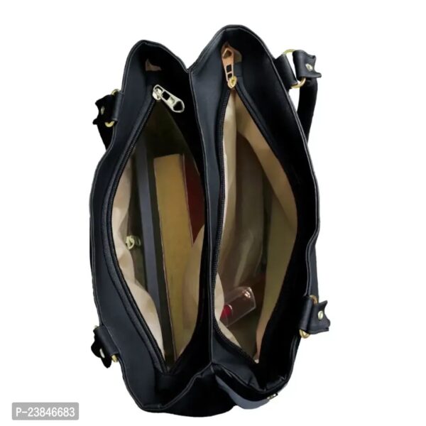PREMIUM PU MADE HANDBAG FOR WOMEN (BLACK) - Image 3