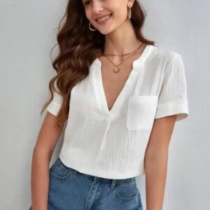 Discover the Perfect Casual Regular Sleeves Solid Women White Top