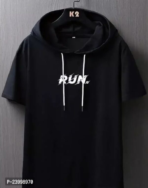 Stylish Pullover Printed Half Sleeves Hoodie for Men