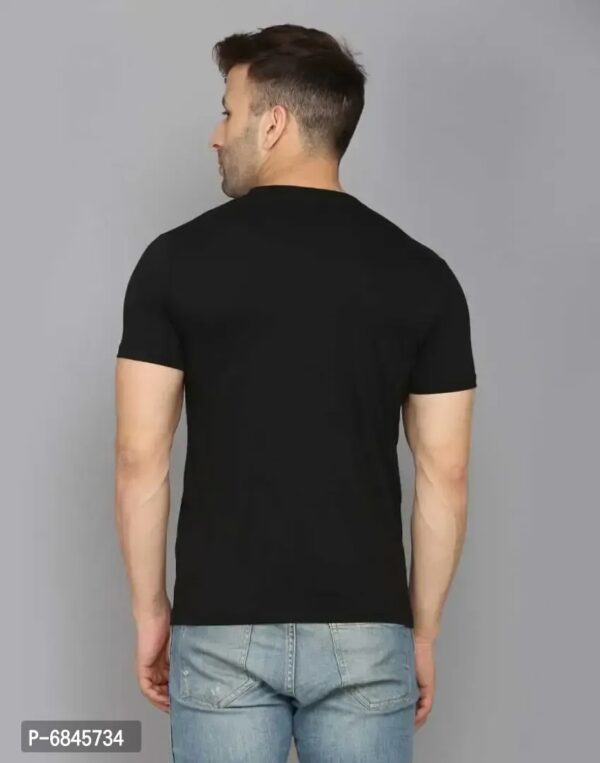 Trendy Cotton Blend Tees for Men - Black Color Printed Round Neck T-Shirt - Image 2