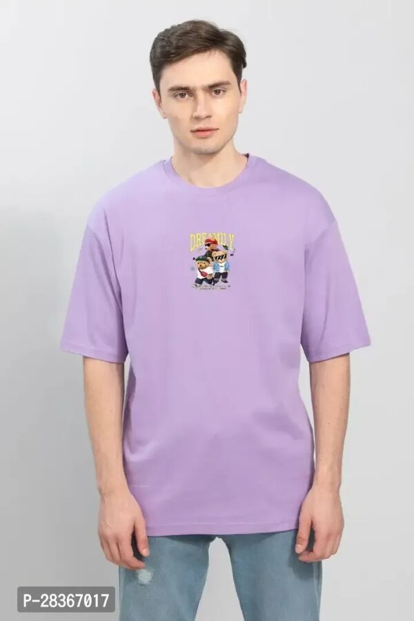 Classic Purple Polyester Printed T-Shirt for Men