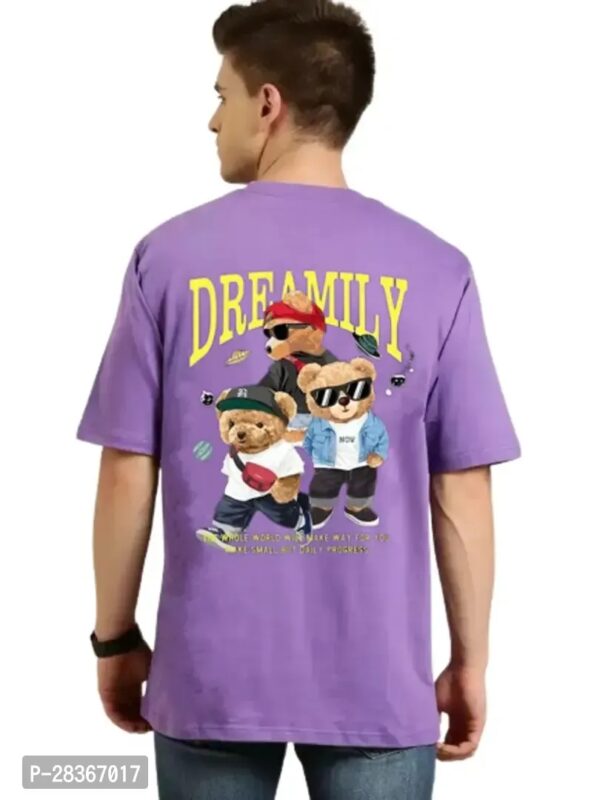 Classic Purple Polyester Printed T-Shirt for Men - Image 2