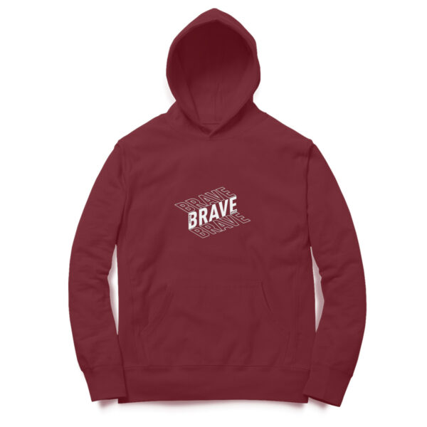 BRAVE PRINTED (3D ) HOODIE IN CLASSIC COLOURS - Image 3