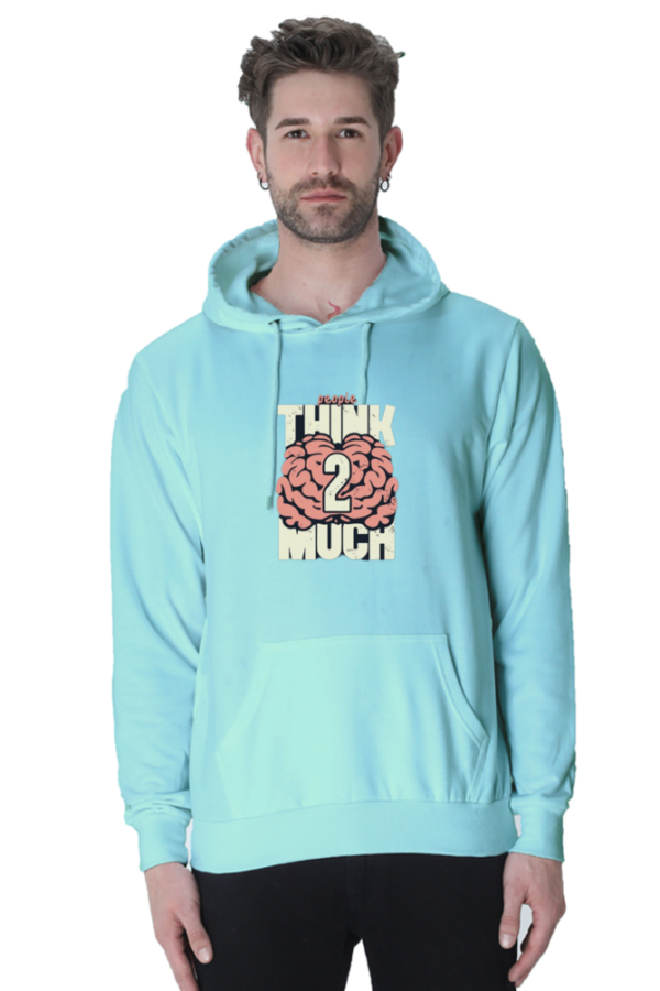 "People Think Too Much Cotton Hooded Sweatshirt – Make a Statement" - Image 2