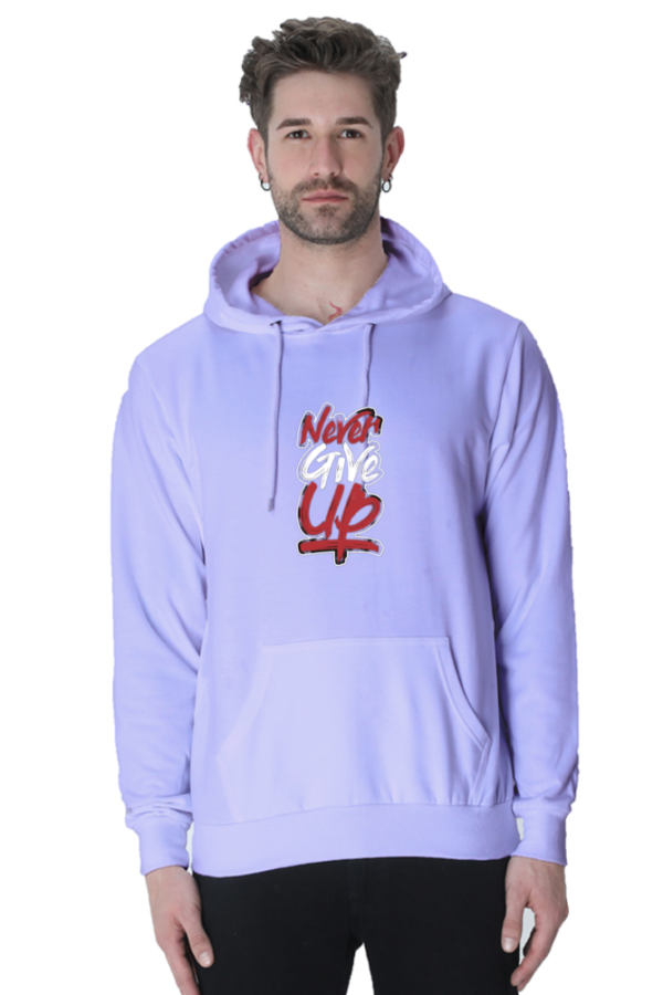 "Never Give Up Cotton Hooded Sweatshirt – Stay Motivated" - Image 4