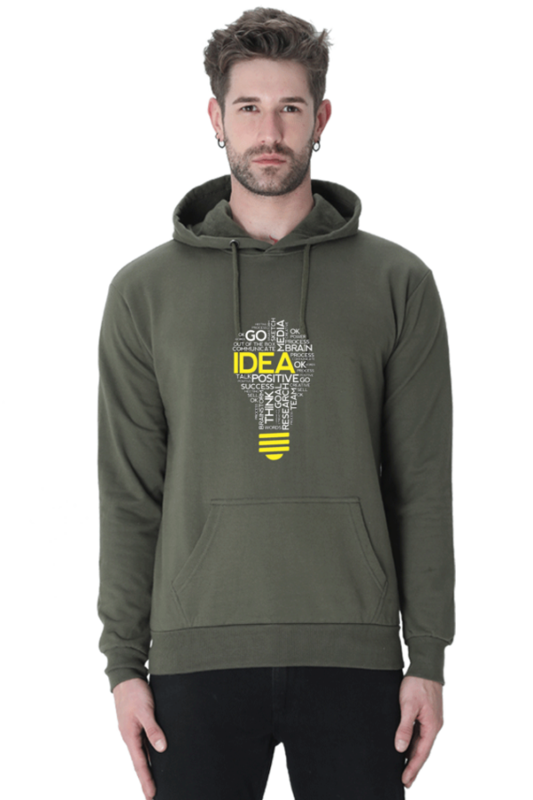 "Idea Lightbulb Cotton Hooded Sweatshirt – Spark Your Creativity"  Description: - Image 2