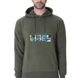 "Check the Vibes Cotton Hooded Sweatshirt – Bold and Trendy"