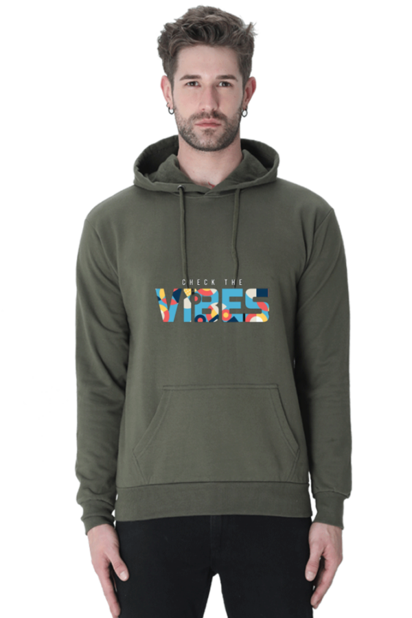 "Check the Vibes Cotton Hooded Sweatshirt – Bold and Trendy"