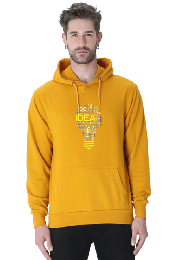 "Idea Lightbulb Cotton Hooded Sweatshirt – Spark Your Creativity"  Description: