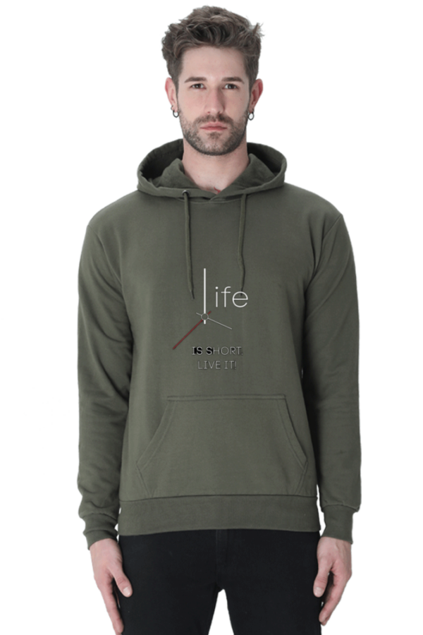 "Life Is Short Cotton Hooded Sweatshirt – Live It Fully"