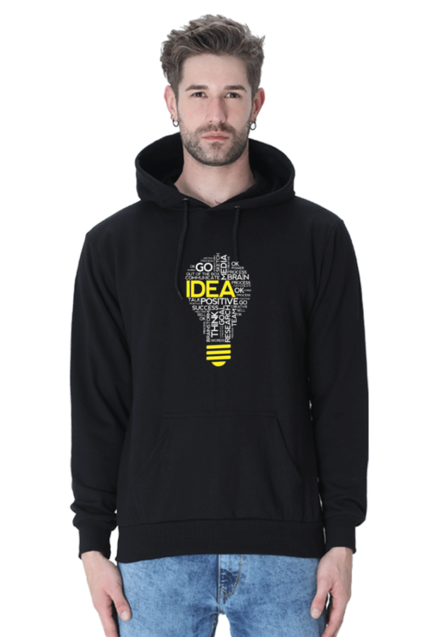 "Idea Lightbulb Cotton Hooded Sweatshirt – Spark Your Creativity"  Description: - Image 8