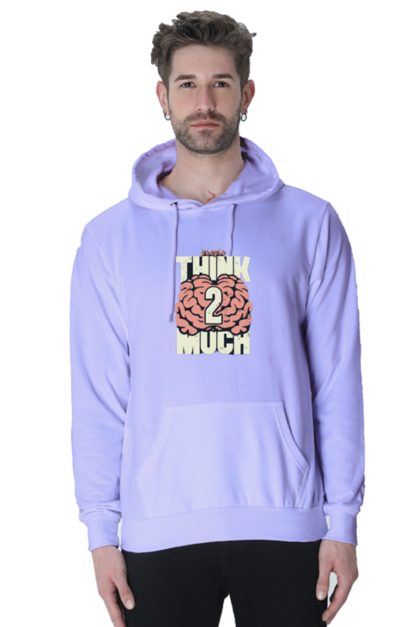 "People Think Too Much Cotton Hooded Sweatshirt – Make a Statement" - Image 3