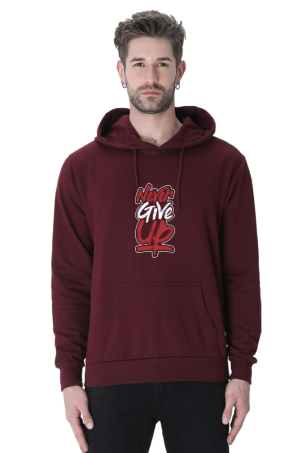 "Never Give Up Cotton Hooded Sweatshirt – Stay Motivated" - Image 8