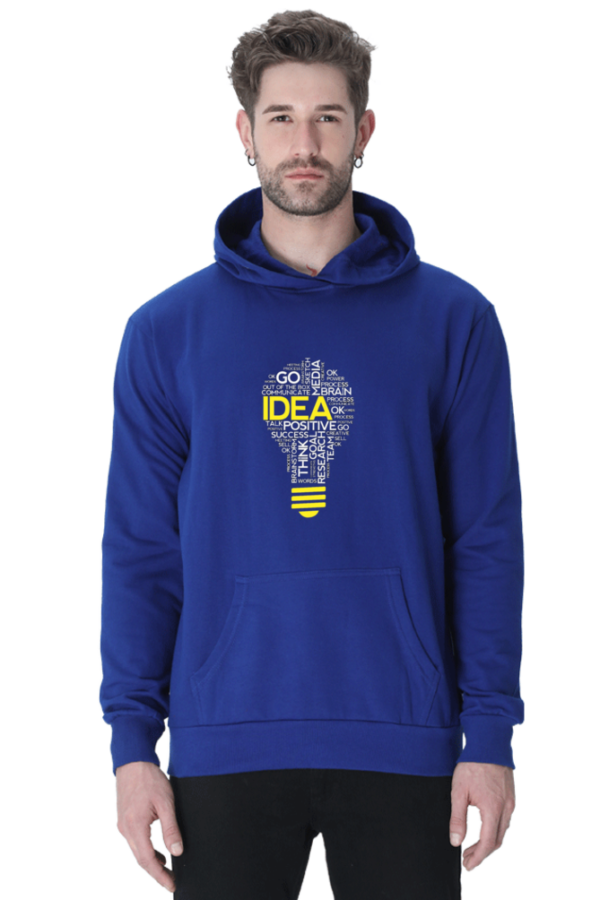 "Idea Lightbulb Cotton Hooded Sweatshirt – Spark Your Creativity"  Description: - Image 5
