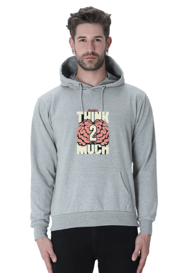 "People Think Too Much Cotton Hooded Sweatshirt – Make a Statement" - Image 9