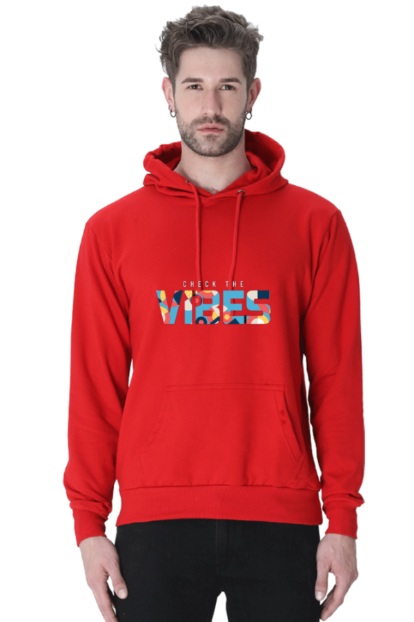 "Check the Vibes Cotton Hooded Sweatshirt – Bold and Trendy" - Image 3