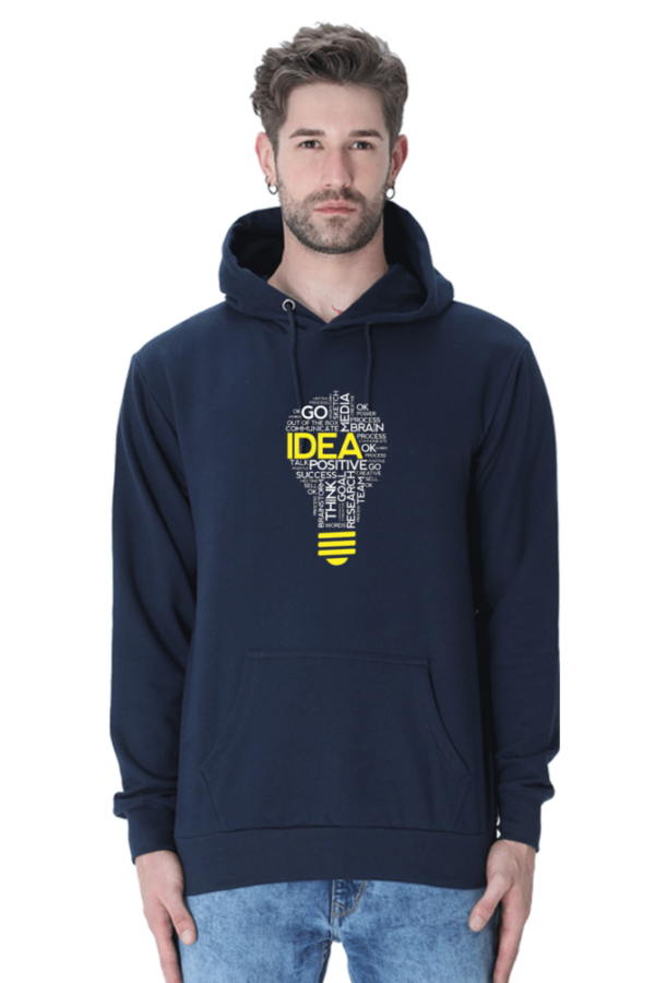 "Idea Lightbulb Cotton Hooded Sweatshirt – Spark Your Creativity"  Description: - Image 7