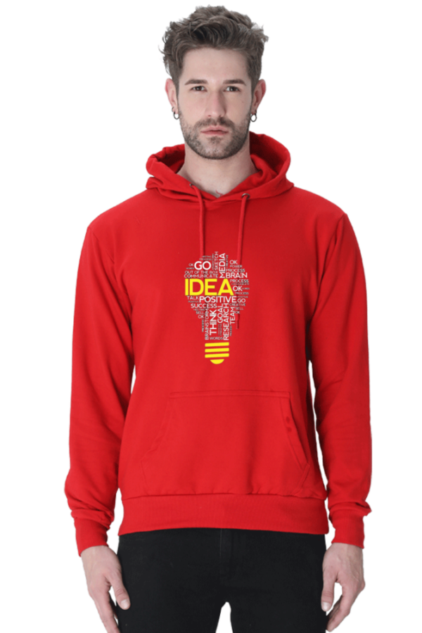 "Idea Lightbulb Cotton Hooded Sweatshirt – Spark Your Creativity"  Description: - Image 4