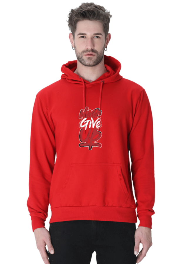 "Never Give Up Cotton Hooded Sweatshirt – Stay Motivated" - Image 9