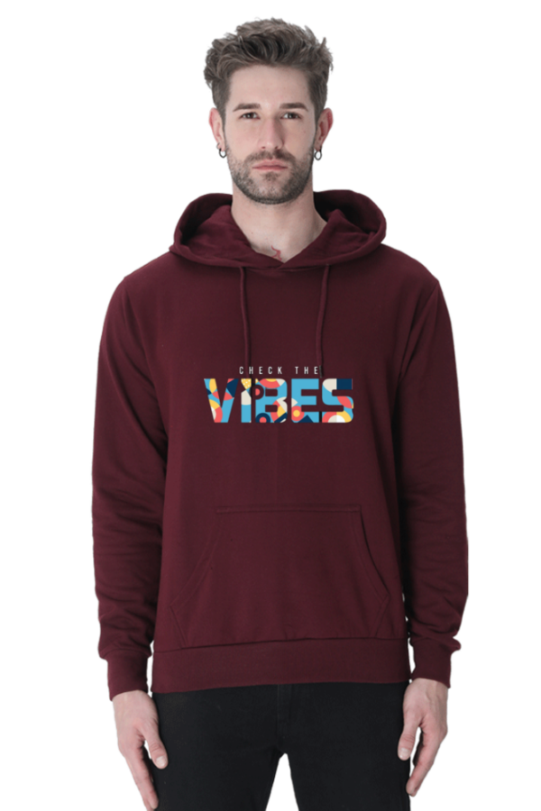 "Check the Vibes Cotton Hooded Sweatshirt – Bold and Trendy" - Image 2