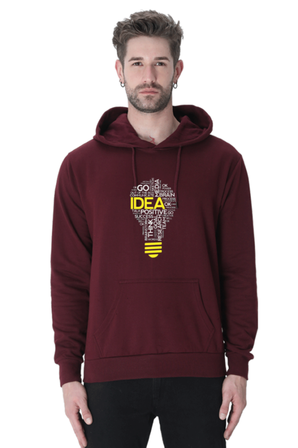 "Idea Lightbulb Cotton Hooded Sweatshirt – Spark Your Creativity"  Description: - Image 3