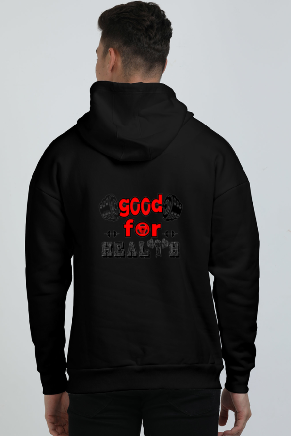 "Good for Health" Graphic  Full Back Printed Hoodie - Image 5