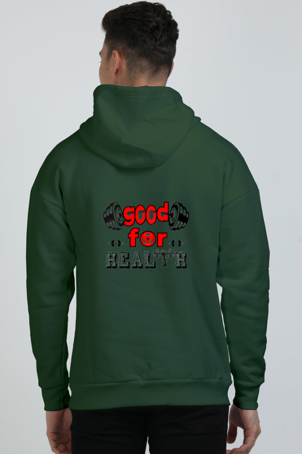 "Good for Health" Graphic  Full Back Printed Hoodie - Image 3