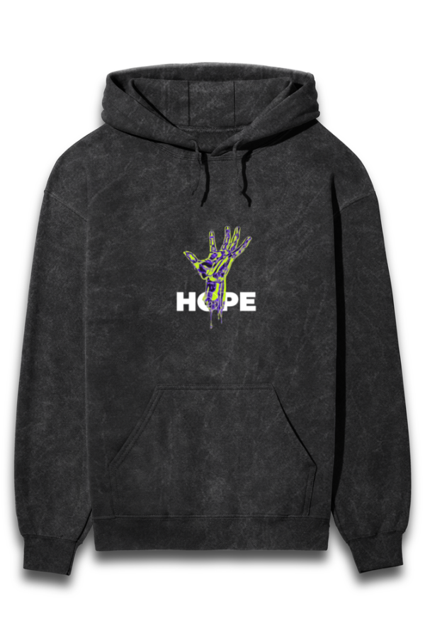 Premium Acid-Washed Hoodie with 'Hope' Print in Aesthetic Style In Classic Colours - Image 4