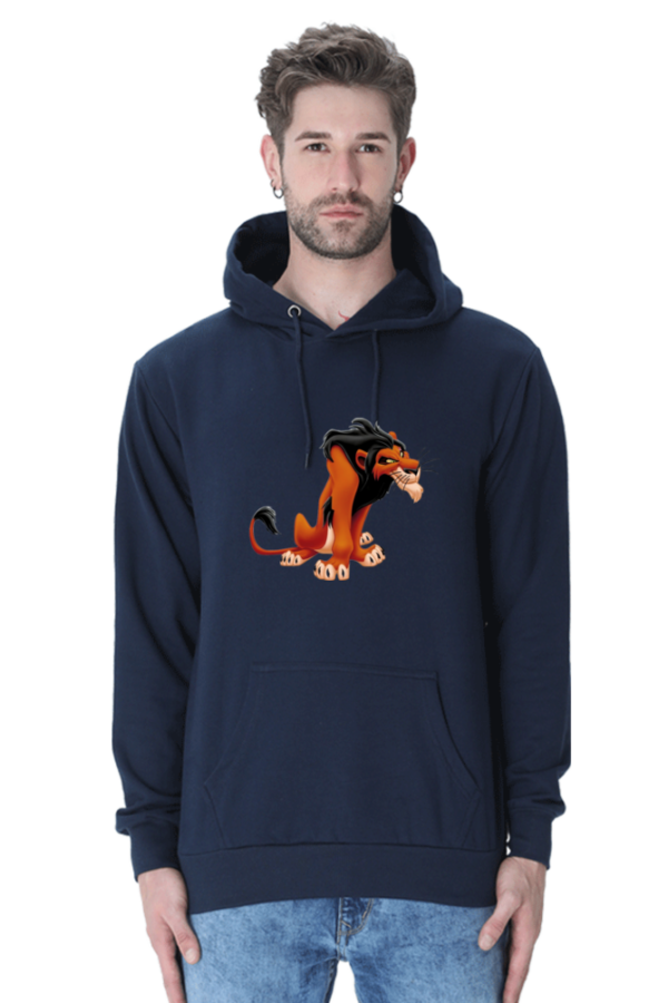 Hoodie in multiple colors featuring a fierce lion design