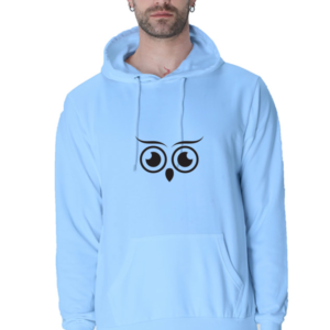 Owl Eyes Design printed on a hoodie (owl printed hoodie)