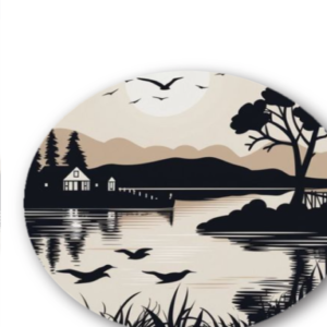 Lakeside Tranquility – Scenic Nature Circle Mouse Pad | Buy 2, Get 1 Free!