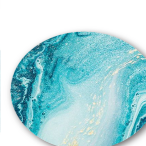 Elegant Blue Marble  Circle Mouse Pad | Buy 2, Get 1 Free!