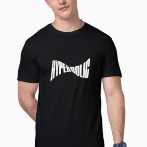 Classyfad “HYPERBOLIC” T-Shirt – No Fade, No Stains, DTG Print, Super Soft Cotton | Black Graphic Tee