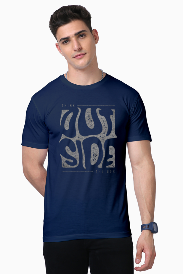 “Think Outside the Box – Trendy Typography T-Shirt for Bold Minds" |  No Sweat, No Fade – Designed for long-lasting comfort. - Image 2